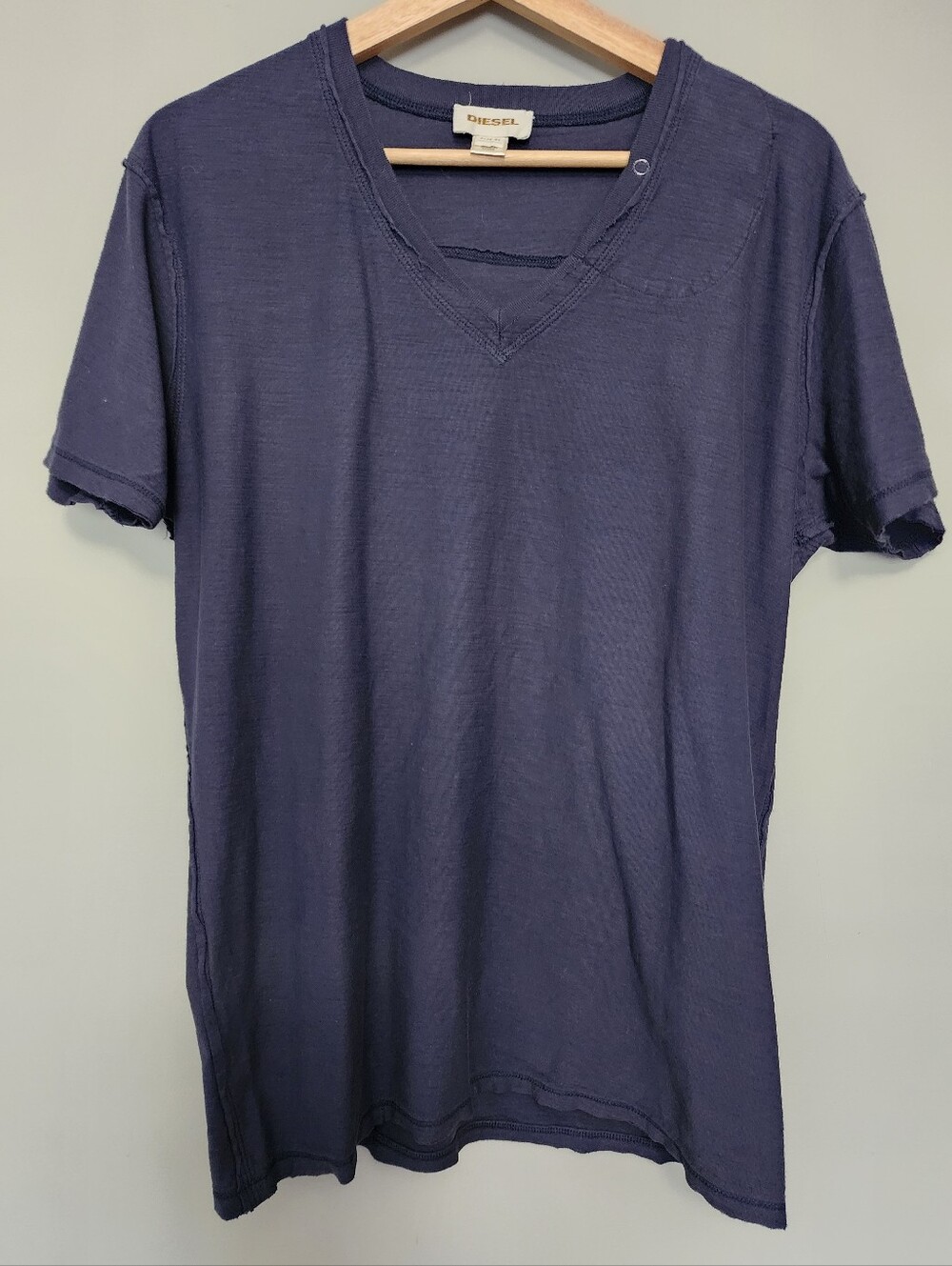 Diesel Men's Navy V-Neck Short Sleeve Tee Size XL